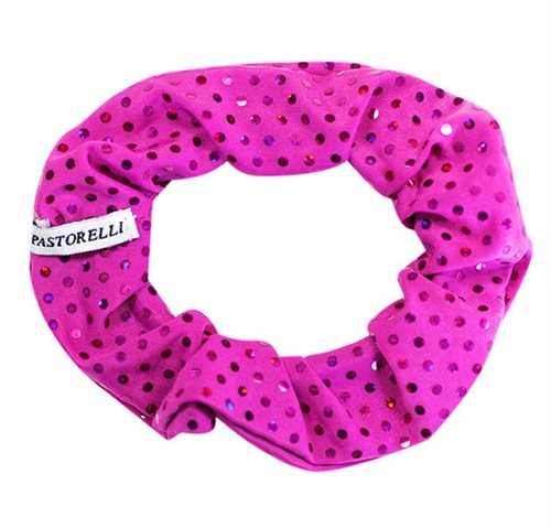 Fuchsia hår scrunchie med trykte palietter